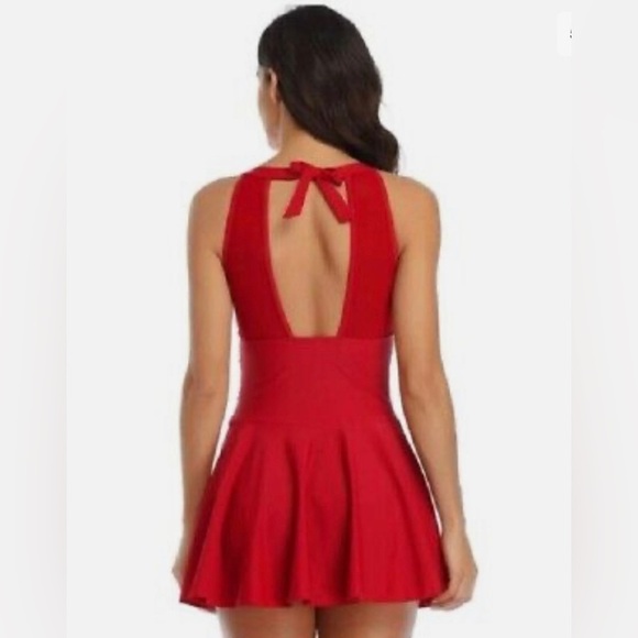 Women’s High Neck Skirted Swimsuit - Dailulin - Black - Picture 15 of 15